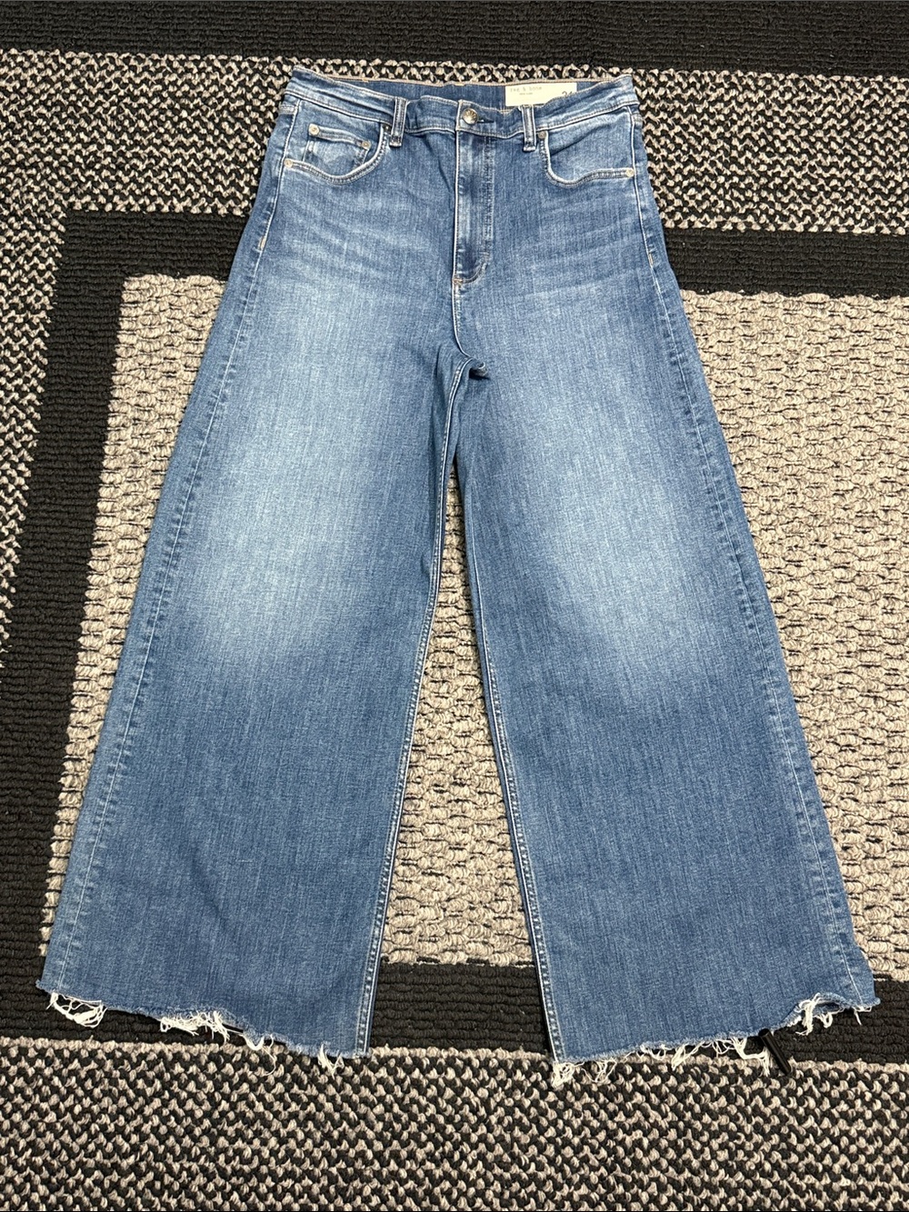 Rag & Bone Sofie High Rise Full Length Ultra Wide Leg Jeans Sz 31 Casual